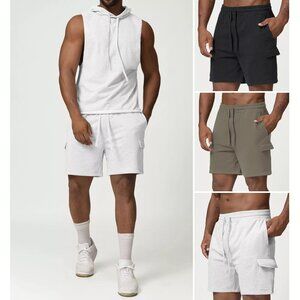 Men's Casual Cotton Shorts Basketball Sports Gym Fitness Cargo Pants Workout